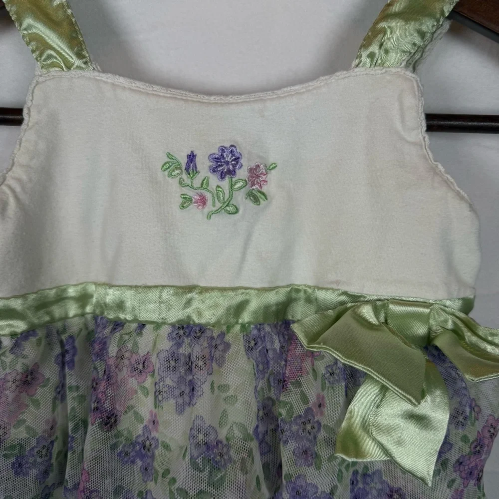 Girls Size 4 Floral Ruffle Tunic Dress Kids Headquarters Pastel Spring Easter